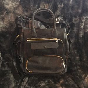 $788 Bill Blass Mica North/South Tote Bag black